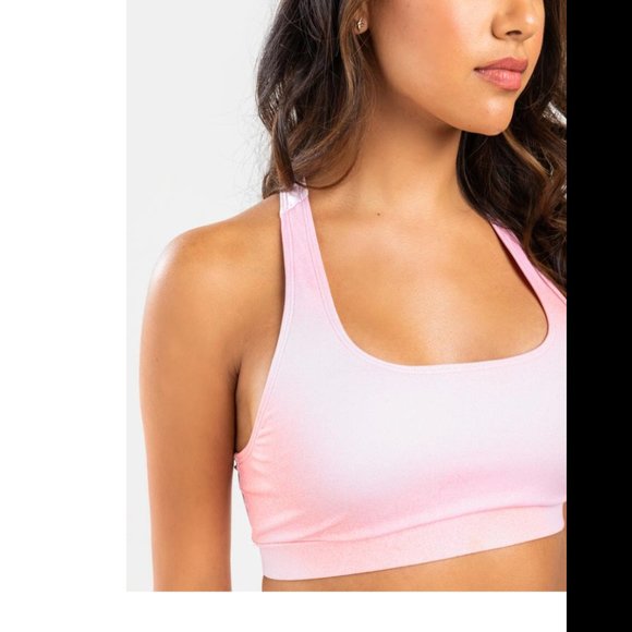 NWT! Francesca's Pink Tie-Dye Razorback Sports Bra! - Picture 4 of 4